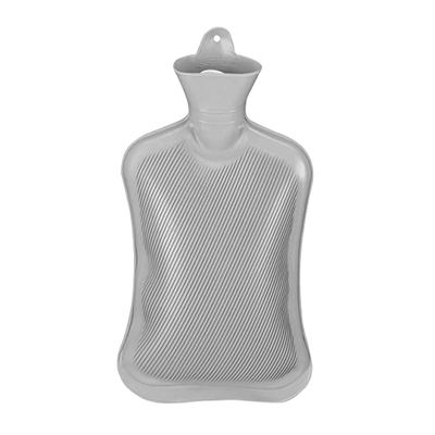 Relaxdays Borsa dell’Acqua Calda, Durevole, Scaldaletto Resistente, Contenitore da 2 L, Gomma Naturale Inodore, Grigio