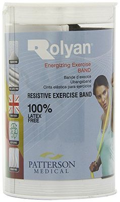 ROLYAN Energising Exercise Bands Latex Free, 5m, Black Extra Extra Heavy, Elastic Band For Upper Body, Lower Body, & Core Exercise, Physical Therapy, Pilates, Home Workouts, & Rehab, Fitness Band
