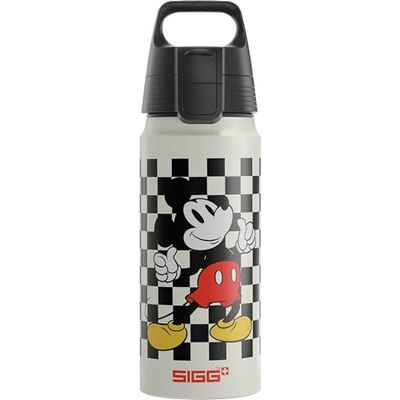 SIGG - Aluminium drinkfles voor kinderen, WMB ONE Mickey Retro Disney, geschikt voor koolzuurhoudende dranken, lekvrij, vederlicht, BPA-vrij, klimaatneutraal gecertificeerd, sport en school, wit en