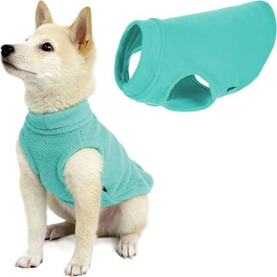 Gooby Stretch fleece vest, hondentrui, mintgroen, XS, warme pullover, fleece hondenjas, winterkleding voor honden, reu of teef, sweaters voor kleine en grote honden