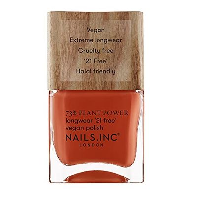 Nails Inc - WHAT ON EARTH Plant Power vernis à ongles - 73% Plant Based, 100% Vegan & non testé sur les animaux - Manucure parfaite, rouge terracotta chaud - Nail Art écologique