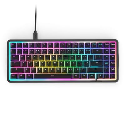NZXT Function Elite MiniTKL Tastiera da gaming magnetica RGB – Azionamento regolabile –interruttori effetto Hall a doppia guida – attivazione rapida – polling a 8K – DE-ISO – Nero