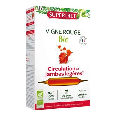 VIGNE ROUGE BIO - 20 ampoules de 15ml