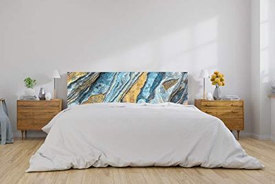 Oedim Cabecero Cama PVC Rocas Apiladas Azul y Amarillo 100x60cm | Disponible en Varias Medidas | Cabecero Ligero, Elegante, Resistente y Económico