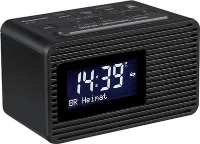 Panasonic Radio-réveil DAB/FM RC-D8EG-K I Fréquences : FM/DAB/DAB+ 1W USB Horloge Fonctionne sur secteur ou piles Fonction préréglage Fonction double alarme Ecran LCD noir - Version Française