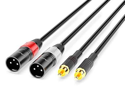 Audibax Silver Black Kabel 2 x XLR stekker naar 2 x RCA stekker, 1,5 m