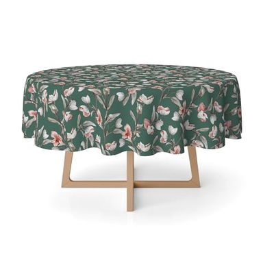 MARTINA HOME tafelkleed geharst olga groen 140 rond