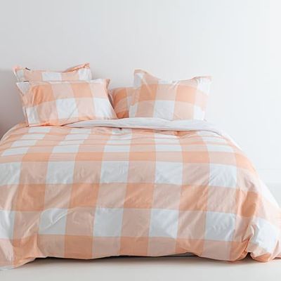 Gingham Funda nórdica 240x220 cm (Cama 150/160) Melocotón