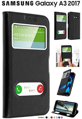 Coque Décrochage Appel pour Samsung Galaxy A3 2017, Noir