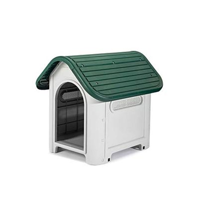 Gardiun Niche pour Chien Petit Kira 75x59x66 cm Fabriquée en Résine Couleur Beige/Vert
