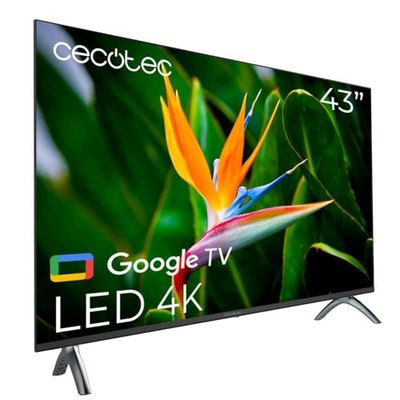 Cecotec Smart TV - 43-tums LED-TV 4K UHD-upplösning - A4 Series ALU40043S. Google TV, HDMI 2.1, USB 3.0, HDR10, 16 GB ROM, Google Voice Assitant, Chromecast, Dolby Audio