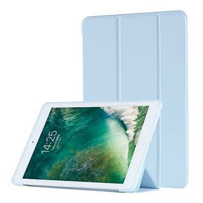 IPad 10.2 Case, Slim Stand Hard Back Shell Protective Smart Cover Case for iPad 10.2 Inch, Multi Angle Viewing Cover, 10.2 Inch Corner Protection iPad Case, White Ice Blue