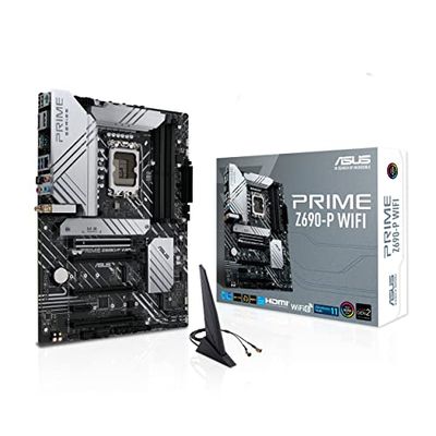 ASUS Prime Z690-P WiFi Intel Z690 LGA 1700 ATX moderkort PCIe 5.0, tre M.2-fack, 14+1 DRMOS, DDR5, 2,5 Gb LAN, HDMI, DP, USB 3.2 Gen 2x2 Type-C, främre USB 3.2 Gen 1 Type-C, Thunderbolt 4-huvud