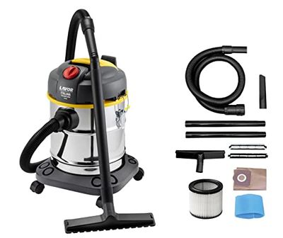 Lavor Natzuiger WTP 20 X met 1400 W krachtige motor, debiet 65 l/s, inhoud 20 l, schacht van roestvrij staal, 8.253.0023