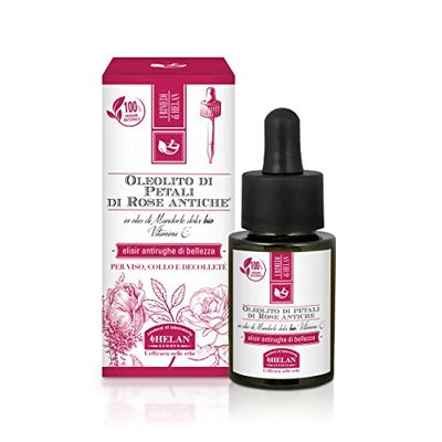 Helan, Huléolite de pétales de roses antiques, huile d'Amande Dolci, Elisir antirides, 15 ml