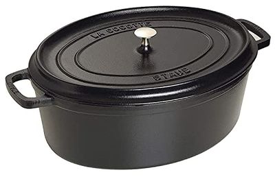 STAUB Caçarola/cocotte de ferro fundido oval, diâmetro de 31 cm, 5,5 l, preto