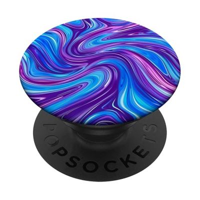 Liquid Swirl Retro Vintage Estilo 70s Púrpura PopSockets PopGrip Adhesivo
