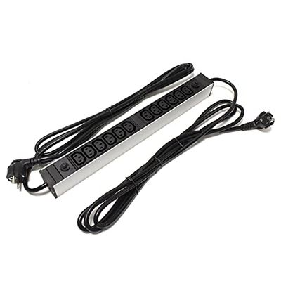 Cablematic - Multipresa per rack 19'' di 12 C13 con 2 cavi elettrici RackMatic