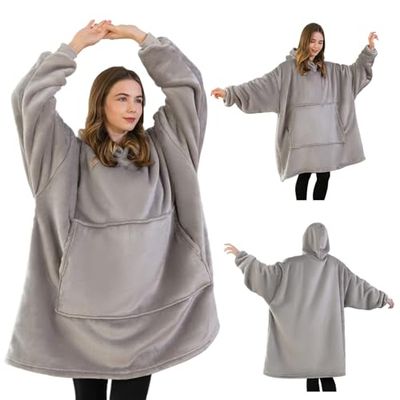 Good Nite Hoodiedeken met elastische mouwen, knuffeltrui, oversized hoodie, deken, pullover, knuffeltrui, super zacht, gezellig, warm, comfortabel, reuze-hoodie, cadeau