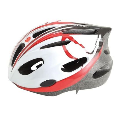 MVTEK Casco Unisex Adulto Snake Bianco/Rosso-Taglia M (53/56 cm), Nero, Unica