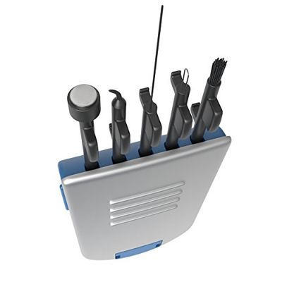 Ezy Dose Kit de herramientas de limpieza 5-en-1 para audífonos, pequeño e ideal para casa o viaje, para limpieza fácil y diaria
