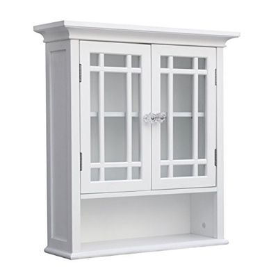 Armoire de toilette murale salle De Bain en Bois 2 Portes Blanc Neal Teamson Home 7473