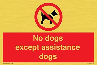 Panneau « No dogs except assistance dogs » - 300 x 200 mm - A4L