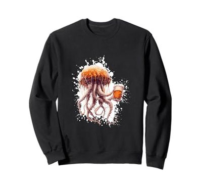 Divertente medusa con birra Felpa