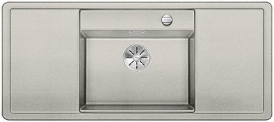 BLANCO 523616 ALAROS 6 S SILGRANIT PuraDur con Mando a Distancia de desagüe, con Accesorios, Color Negro y Gris Perla
