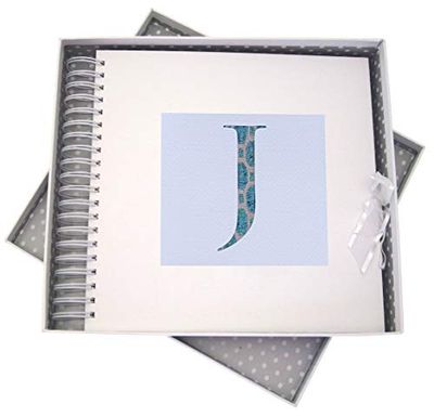 Wit Katoen Kaarten Alfabetica, Kaart & Geheugen Boek, Initiële J, Wit Board Multi-Colour, 27 x 30 x 4 cm