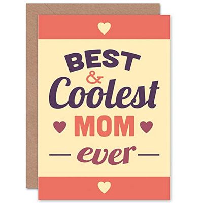 Wee Blue Coo OCCASION MOTHERS DAY COOLEST MOM EVER ART GREETINGS GREETING CARD GIFT