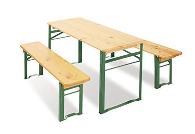 Pinolino Ensemble de Table et bancs 'Sepp', 3 pièces; Massif : Sapin, 3 pièces : 2 bancs, 1 Table, Pliable, se Range en économisant de la Place, Convient aux Enfants à partir de 3 Ans