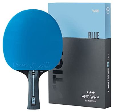 STIGA Raquette de Ping Pong Pro WRB Blue Edition - Raquette Tennis de Table 3 Étoiles avec Revêtement Bleu