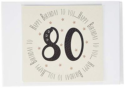 Witte katoenen kaarten 80e verjaardag herinneringen fotoalbum (MTGA80T), van