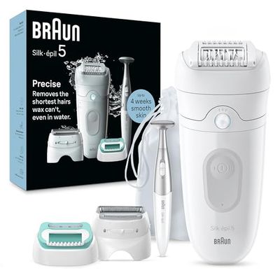 Braun Silk-épil 5, Depiladora Eléctrica Para Una Eliminación Del Vello Fácil, Piel Suave Duradera, 5-251, Blanco/Gris