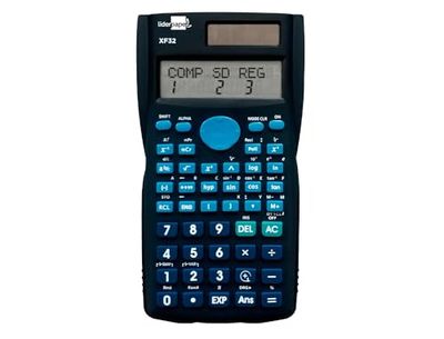 Vetenskapliga lederpappersräknare xf32 12 siffror 240 funktioner med sollock och blå batterier 156x85x20