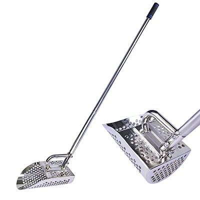 Shaledig Pelle à Sable pour détection de métaux, Pelle en Acier Inoxydable 304 pour détection de métaux pour Adultes, Pelle à Sable antirouille pour la Chasse au trésor, Portable avec Long Manche en