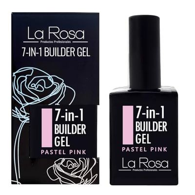 LaRosa GEL ONGLE UV Construction 7 en 1 en Flacon BUILDER GEL Fortifiant 15ml - ROSE PASTEL