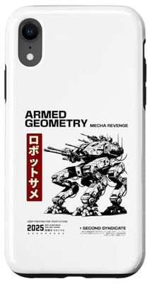 Giapponese Retro 90s Mecha Guerriero Meka Roboto Custodia per iPhone XR