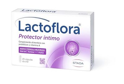 Lactoflora, Protector Íntimo Mujer, Probióticos y Vitamina A, Equilibrio y Bienestar de la Flora Vaginal, Apoyo Inmunitario, 20 Cápsulas