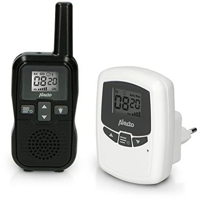 Alecto DBX80BK - Baby monitor - Baby monitor con portata di 3 km - Ricaricabile e con funzione VOX - Nero/Bianco