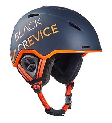 BLACK CREVICE Casque de Ski Vail I Antichoc au Design Sportif en différentes Couleurs I Casque de Ski Hommes & Femmes I Casque de Snowboard I Casque de Ski (L, Mat Marine/Orange)