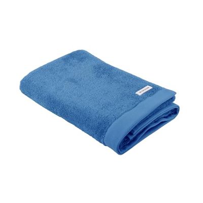 TOM TAILOR Duschtuch, Color Bath Towel Cool Blue, 70x140 cm, 100% Baumwolle/Frottier, mit zwei Aufhängern und Label mit Logo