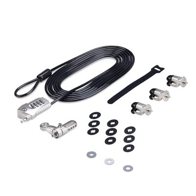 StarTech.com Juego de Candado para Ordenador y Periféricos - Cable de 3m de Acero - Candado Antirrobo - K-Slot - para 3 Dispositivos