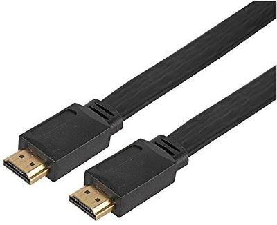 High Speed 4K UHD HDMI Lead, Mannelijk naar Mannelijk, Platte kabel met laag profiel, Verguld, 10m Zwart