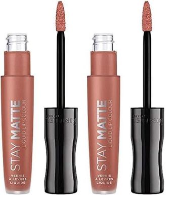 Rimmel Stay Matte Liquid Lipstick, Moca (Pack of 2)