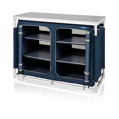 Campart KI-0411 - Cocina de Camping Bilbao - 4 Patas Ajustables - 6 Compartimentos - Material de poliéster 600D - Gran Espacio de Almacenamiento