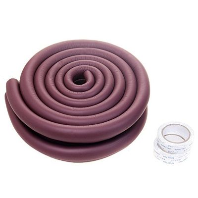 HIMRY 4 meter (2 x 2 m) U-format glasbord kantskydd tjockare babysäkerhet, stötskydd bord möbelkant, svampkudde barnsäker kantskydd, antikollisionsstötfångare, brun KXD7003 brun