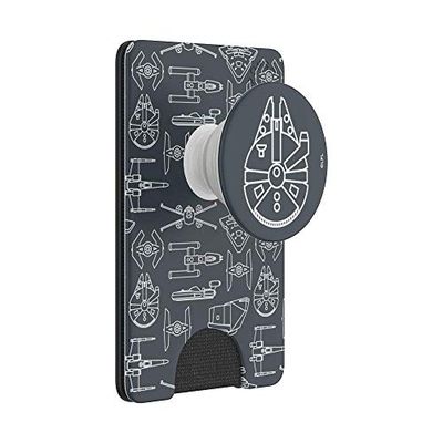 PopSockets PopWallet+ con un PopTop Intercambiable Integrado para Teléfonos Móviles y Tablets - Millenium Falcon