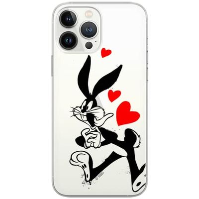 ERT GROUP mobiltelefonfodral för Apple Iphone 6 PLUS originalt och officiellt licensierat Looney Tunes mönster Bugs 002 Vit optimalt anpassad till formen på mobiltelefonen, gedeeltelijk transparant